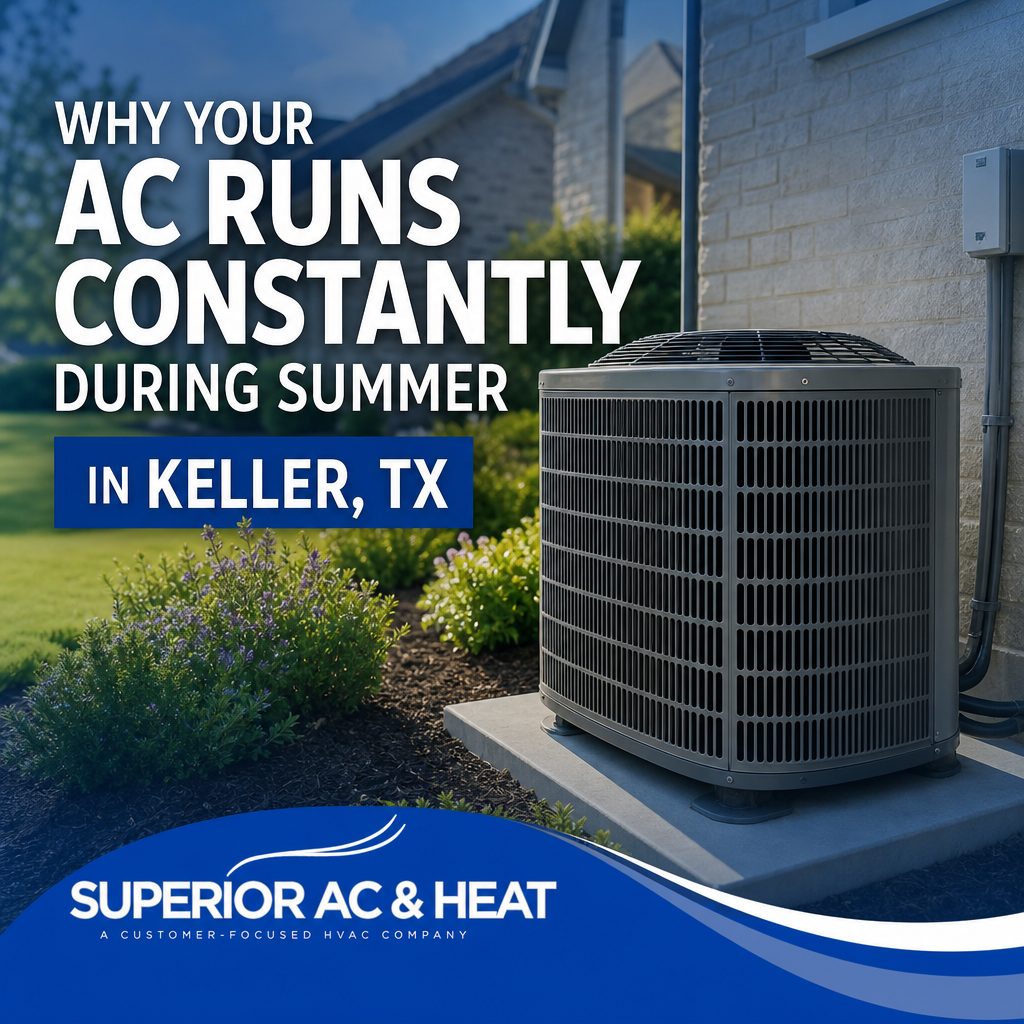 Why Your AC Runs Constantly During Summer in Keller TX